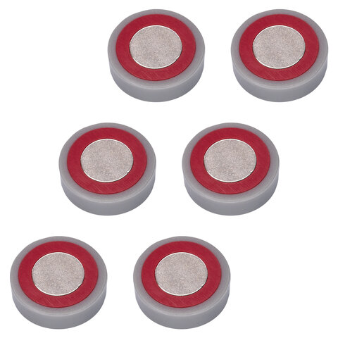 Магниты СУПЕРМОЩНЫЕ НЕОДИМОВЫЕ 20 мм (МАЛОГО ДИАМЕТРА), НАБОР 6 шт., серые, BRAUBERG «HEAVY DUTY»