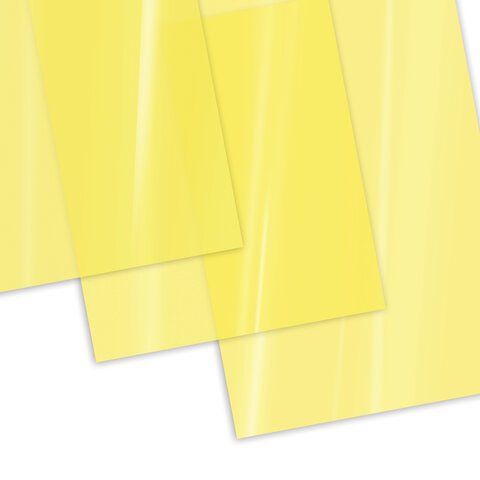 Обложки для переплета BRAUBERG, комплект 100 шт., А4, пластик 150 мкм, прозрачно-желтые