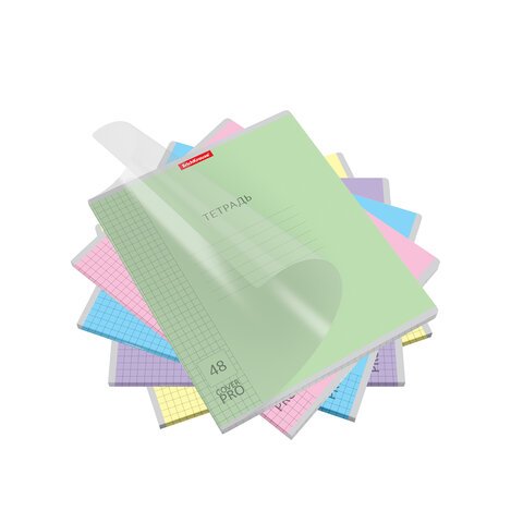 превью Тетрадь обложка пластик, А5 48 л. скоба, клетка, Erich Krause, CoverPro (микс в спайке)