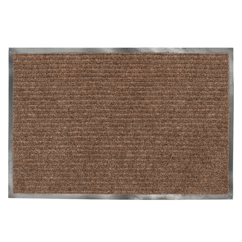 Коврик входной ворсовый влаго-грязезащитный ЛАЙМА, 120×150 см, ребристый, коричневый