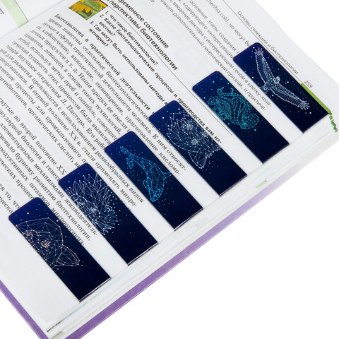 Закладки для книг МАГНИТНЫЕ, «GALAXY», набор 12 шт., 60×20 мм, BRAUBERG