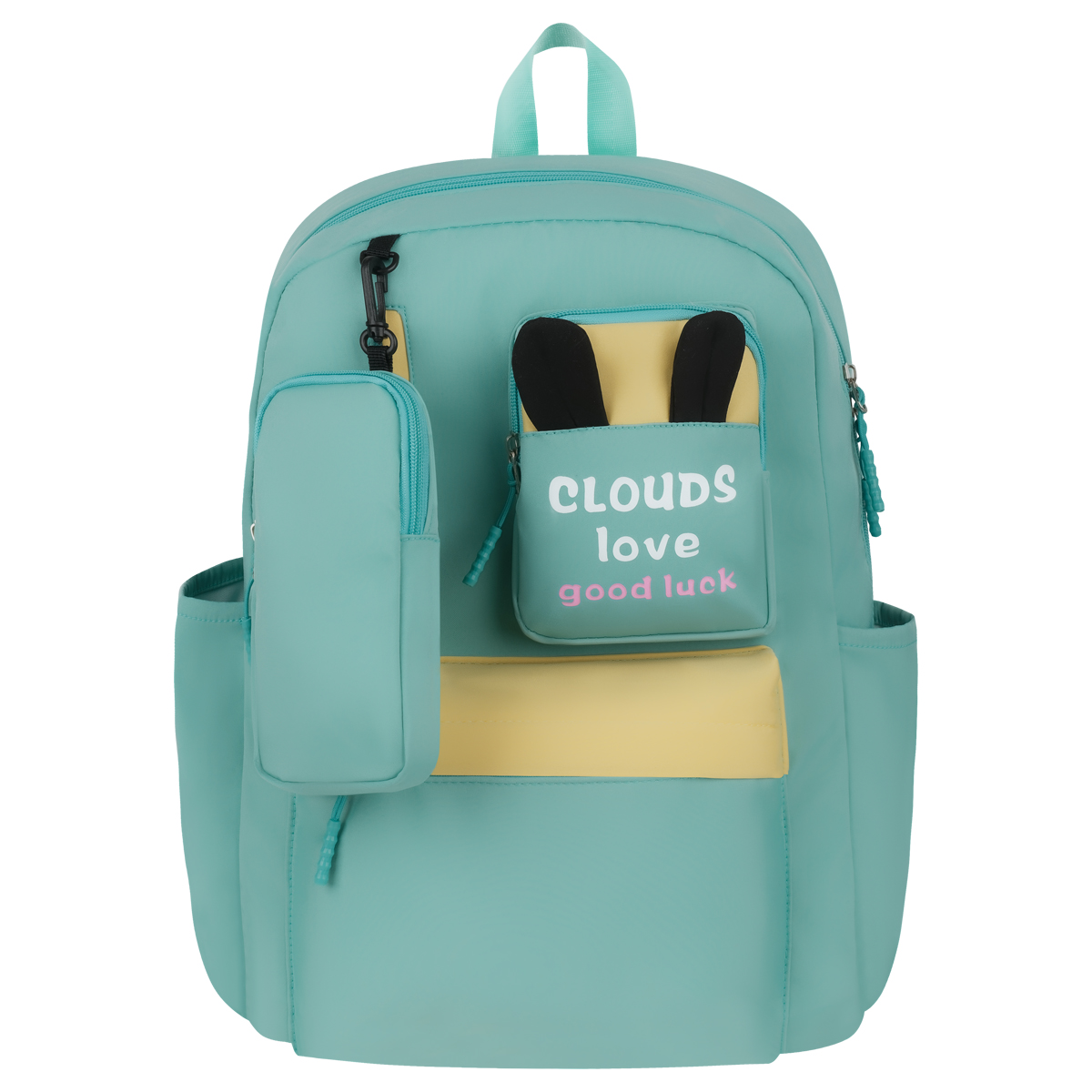 Рюкзак MESHU «Cloud green», 43×30×13см, 1 отделение, 5 карманов, уплотненная спинка, в комплекте пенал 20×6см