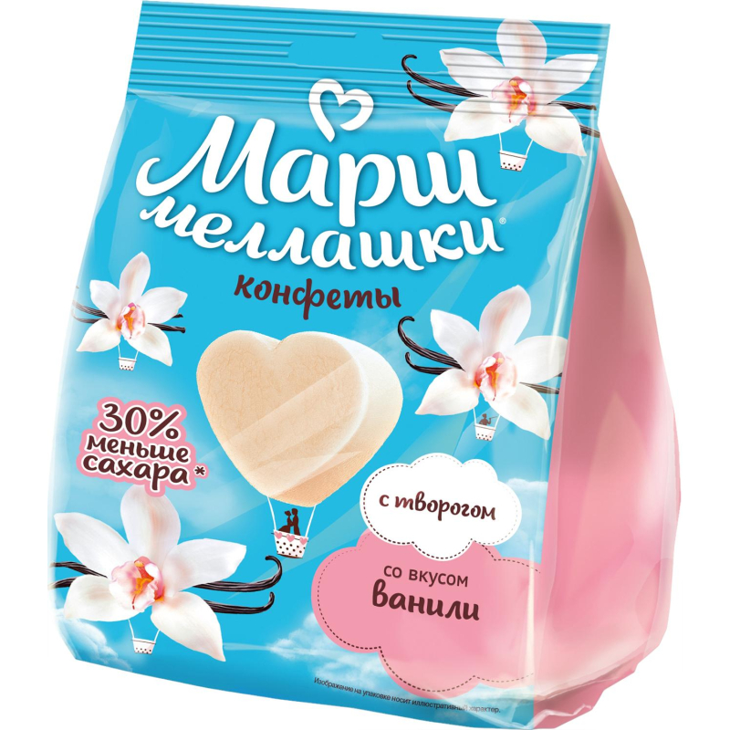 Конфеты Красный Октябрь Маршмеллашки с творогом с ванильным вкусом 140г