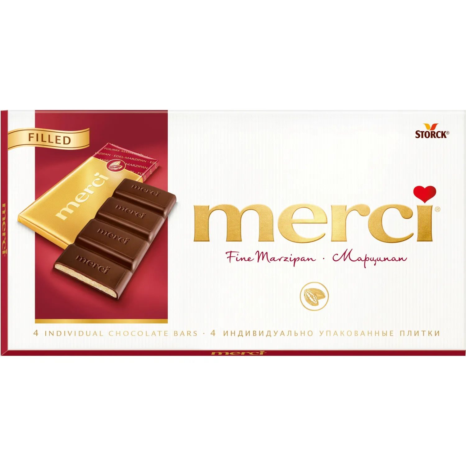 превью Шоколад Merci тёмный с марципаном 112 г
