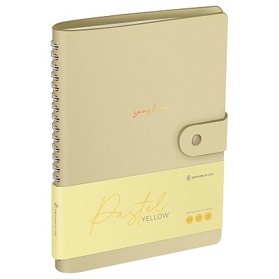 Записная книжка А5 96л. ЛАЙТ, кожзам, скрытый гребень, Greenwich Line «Pastel. Yellow», блок в линию