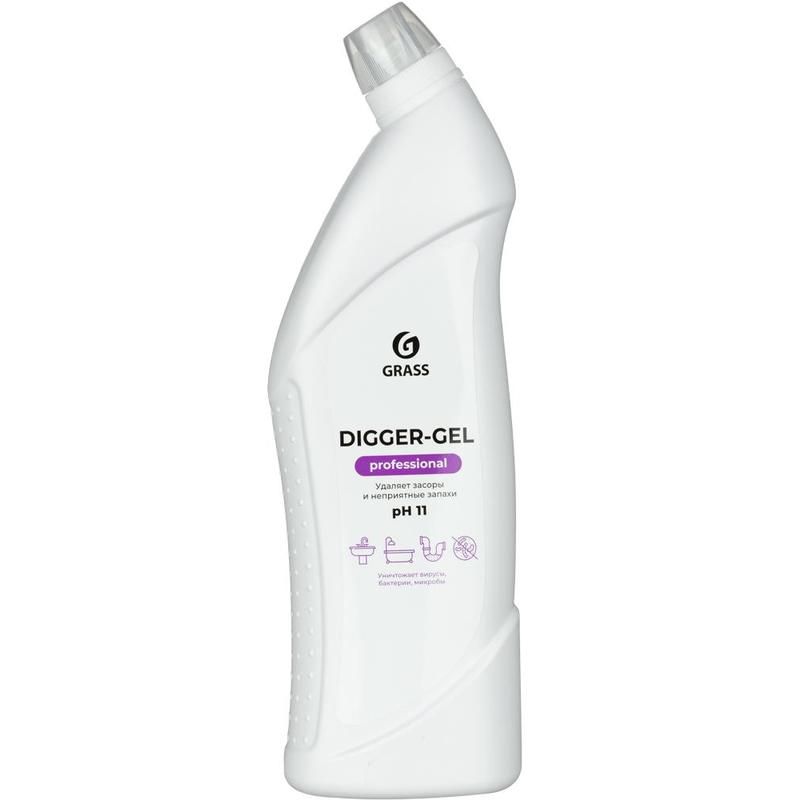 превью Средство для профилактики и устранения засоров в трубах Grass Digger-Gel Prof 1 л