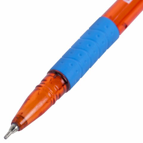 Ручка шариковая масляная с грипом BRAUBERG GLASSY SKY BLUE, СВЕТЛО-СИНЯЯ, узел 0.7 мм, линия письма 0.35 мм