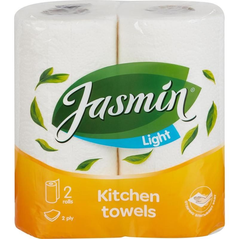 превью Полотенца бумажные Jasmin Light 2-слойные белые 2 рулона по 12 метров
