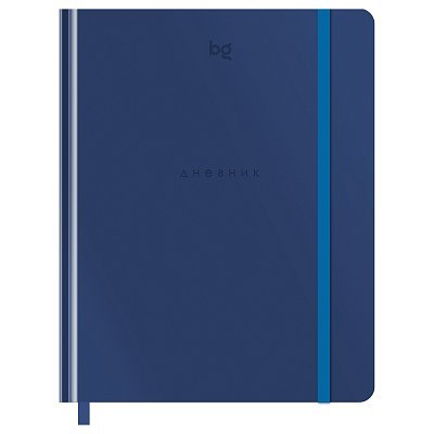 Дневник 1-11 кл. 48л. (твердый) BG «Monocolor. Blue», иск. кожа, тиснение, ляссе, на резинке