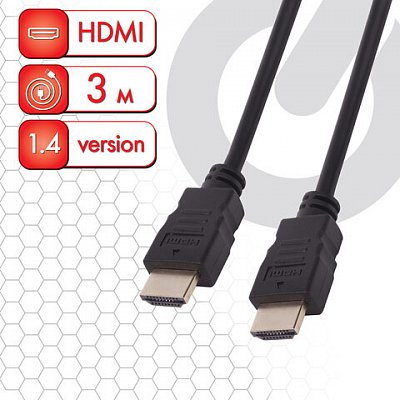 Кабель HDMI AM-AM, 3 м, SONNEN, для передачи цифрового аудио-видео, черный