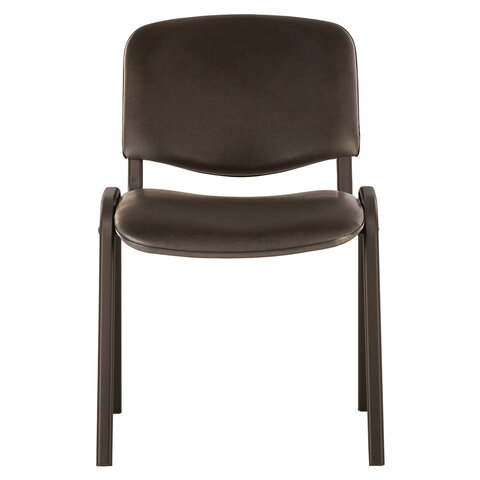 Стул для персонала и посетителей «ISO», черный каркас, кожзам черный