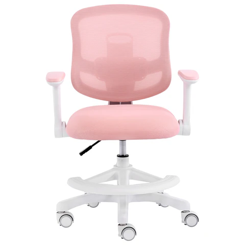 Кресло детское с подставкой для ног BRABIX KIDS «MG-215», сетка/ткань TW, розовое