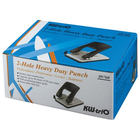 Дырокол KW-trio «Stylish Heavy Duty», металлический, большой, на 40 ...