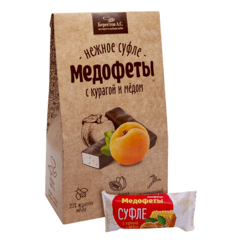 превью Конфеты-суфле «Медофеты» в шоколадной глазури, с курагой и медом, 150 г, БЕРЕСТОВ А. С. 