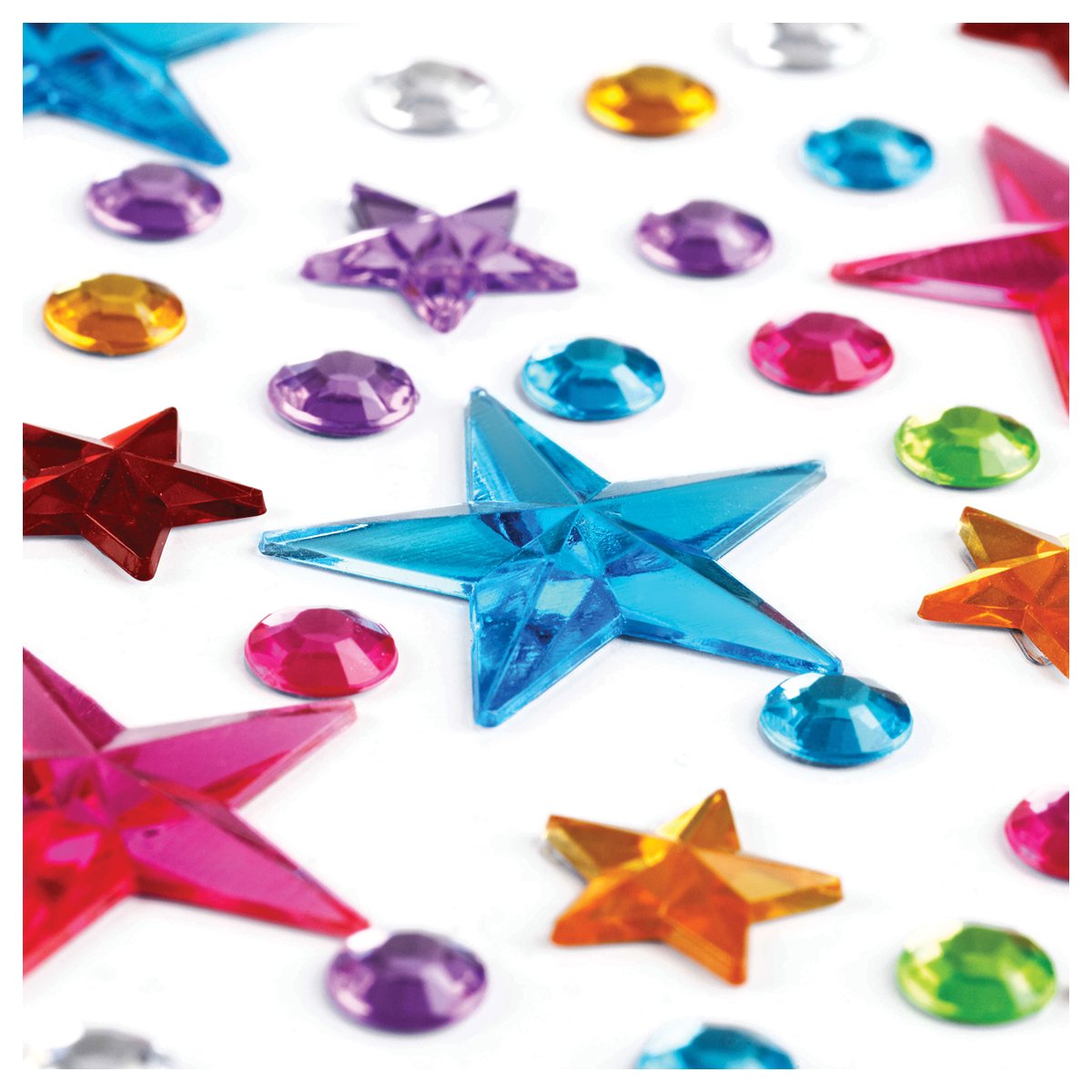 Наклейки акриловые MESHU «Shiny stars», 25×10см, стразы, 137 наклеек, инд. уп., европодвес