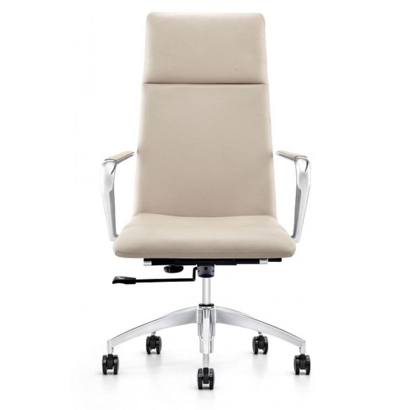 Кресло для руководителя Easy Chair 593 TPU бежевое (искусственная кожа/алюминий)