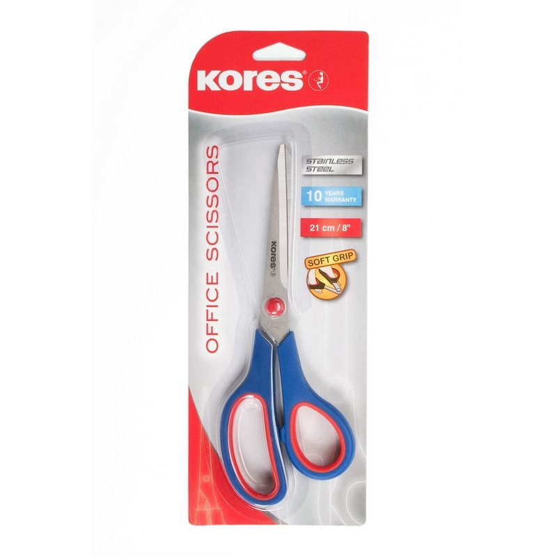 Ножницы Kores (210мм, с пластиковыми прорезиненными анатомическими ...