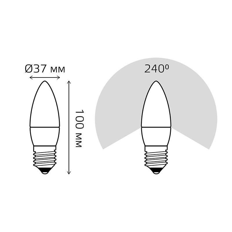 Лампа светодиодная Gauss LED Elementary 8 Вт E27 свеча 3000 K теплый белый свет