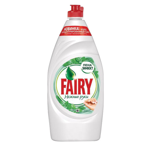 Средство для мытья посуды, 900 мл, FAIRY (Фейри) Нежные руки «Чайное дерево и мята»