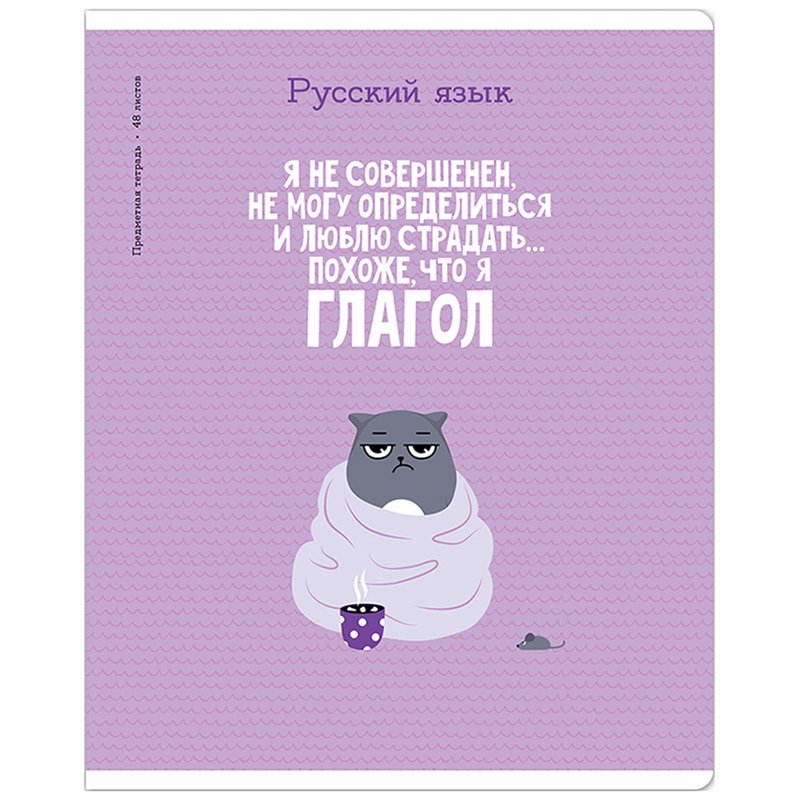 превью Тетрадь предметная 48л. ArtSpace «Котоцинизм» - Русский язык, ТВИН-лак