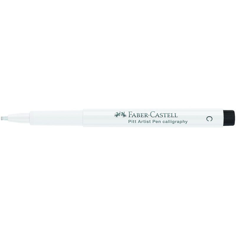 превью Ручка капиллярная Faber-Castell «Pitt Artist Pen Calligraphy» цвет 101 белый, С=2.5мм, пишущий узел каллиграфический