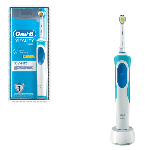 превью Зубная щетка электрическая ORAL-B (Орал-би) Vitality 3D White D12.513, «Отбеливающая», блистер