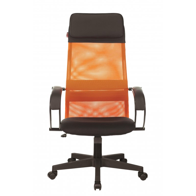 Кресло для руководителя Easy Chair 655 TTW черное/оранжевое (сетка/искусственная кожа/пластик)