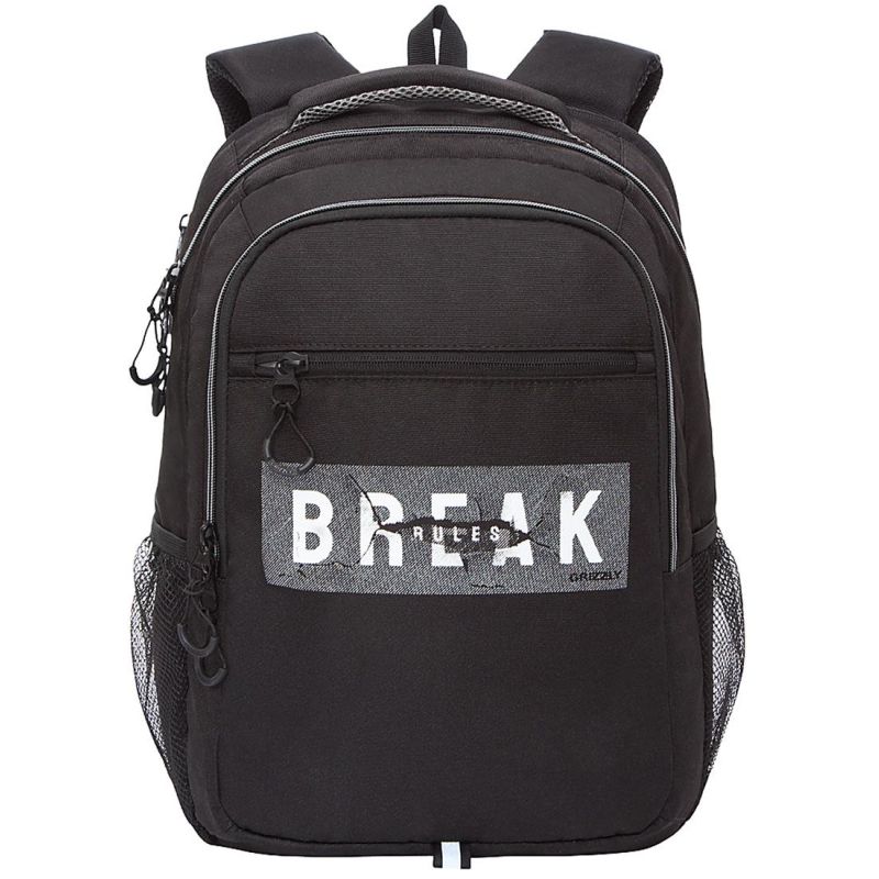 Рюкзак GRIZZLY,31×42х22, RU-132-2/1 черный-серый
