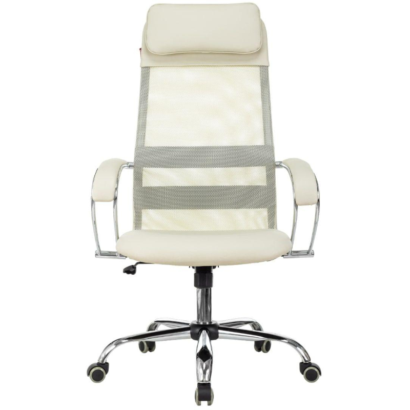 Кресло VB_EChair-655 SL TPU_BG сетка/экокожа бежевый хром