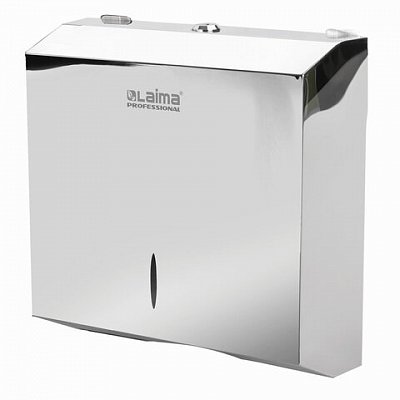 Диспенсер для полотенец LAIMA PROFESSIONAL INOX (Система H2), Interfold, нержавеющая сталь, зеркальный, 605695