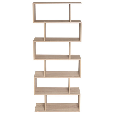 Стеллаж BRABIX «Scandi SH-008», 730×250х1760 мм, 6 секций, ЛДСП, дуб сонома, 641898