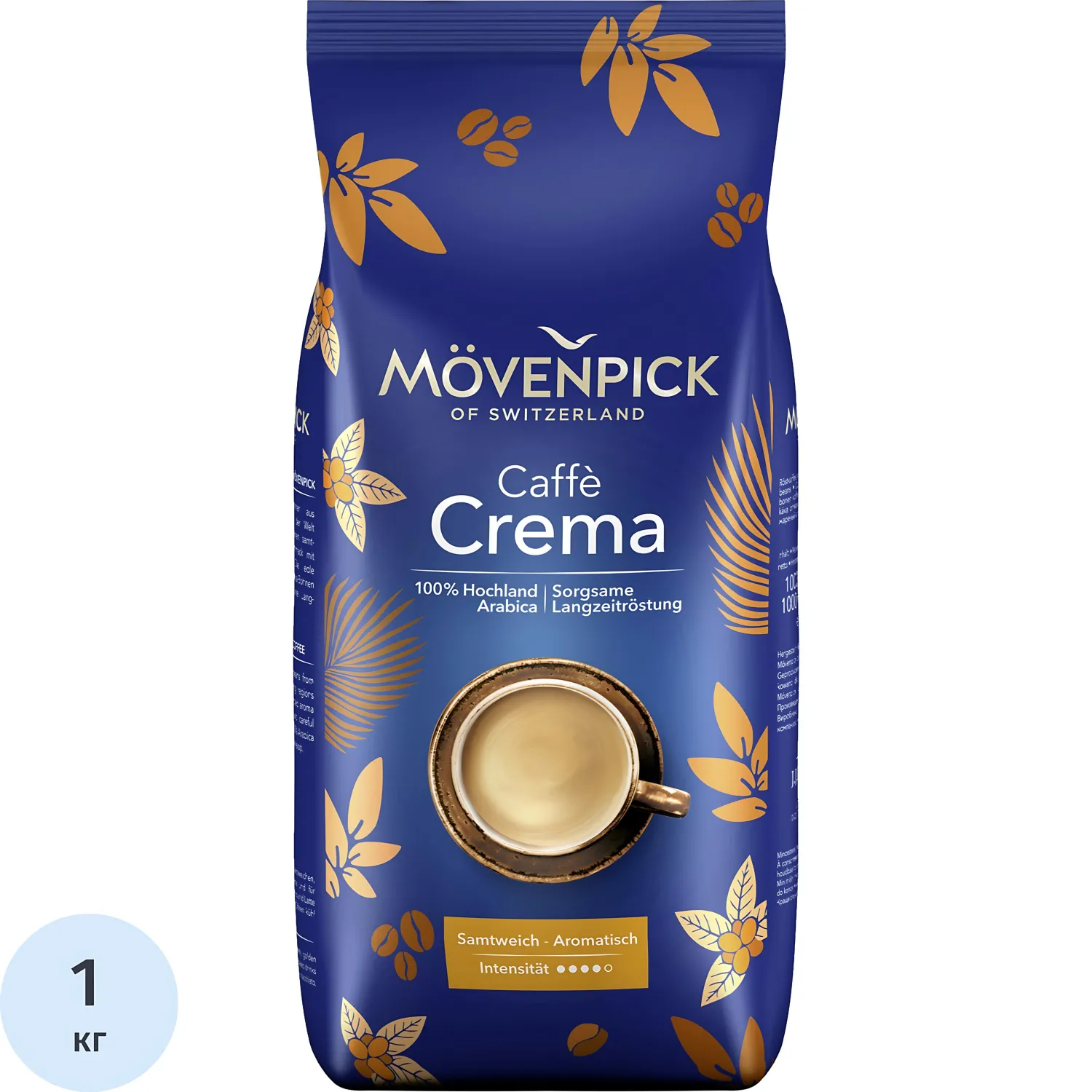 превью Кофе в зёрнах Movenpick Caffe Crema арабика 100% 1 кг (пакет)