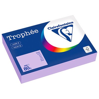 Бумага цветная CLAIREFONTAINE, А4, 80 г/м2, 500 л., пастель, бледно-лиловый, Франция