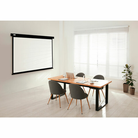 Экран Cactus Wallscreen CS-PSW-150X150-BK, 150×150 см, 1:1, настенно-потолочный, черный
