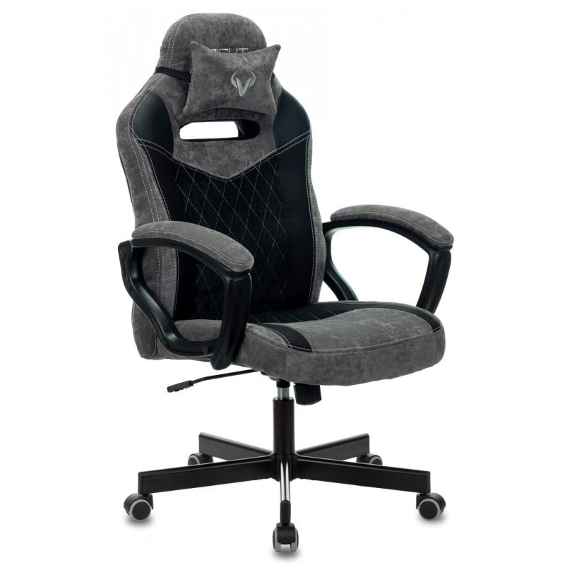 Кресло игровое Бюрократ VIKING 6 KNIGHT B FABRIC, ML, ткань черный/серый, топ-ган (до 180кг)