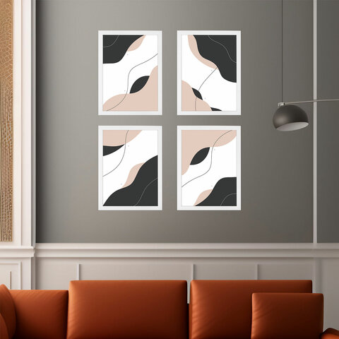 Рамка 21×30 см небьющаяся, КОМПЛЕКТ 4 шт., багет 16 мм, МДФ, BRAUBERG «Basic», белая