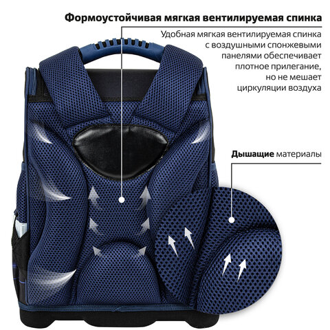 Ранец ЮНЛАНДИЯ WISE, 1 отделение, 3 кармана, устойчивое дно, «Street power», 37×29×15 см