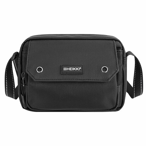 Сумка на плечо HEIKKI WALLET (ХЕЙКИ) два отделения, органайзер, черная, 15×20х5 см