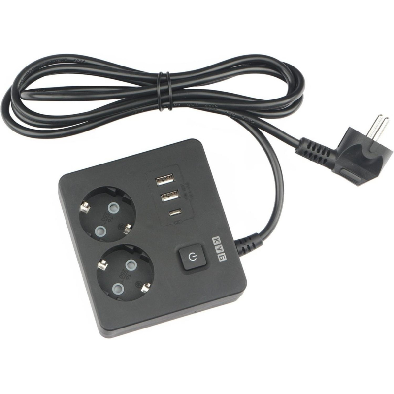 Удлинитель Power Cube, 2р,3USB, 3500 Вт, 16А,1.9 м, 3×1.0 черн. (PC-1B-2M)