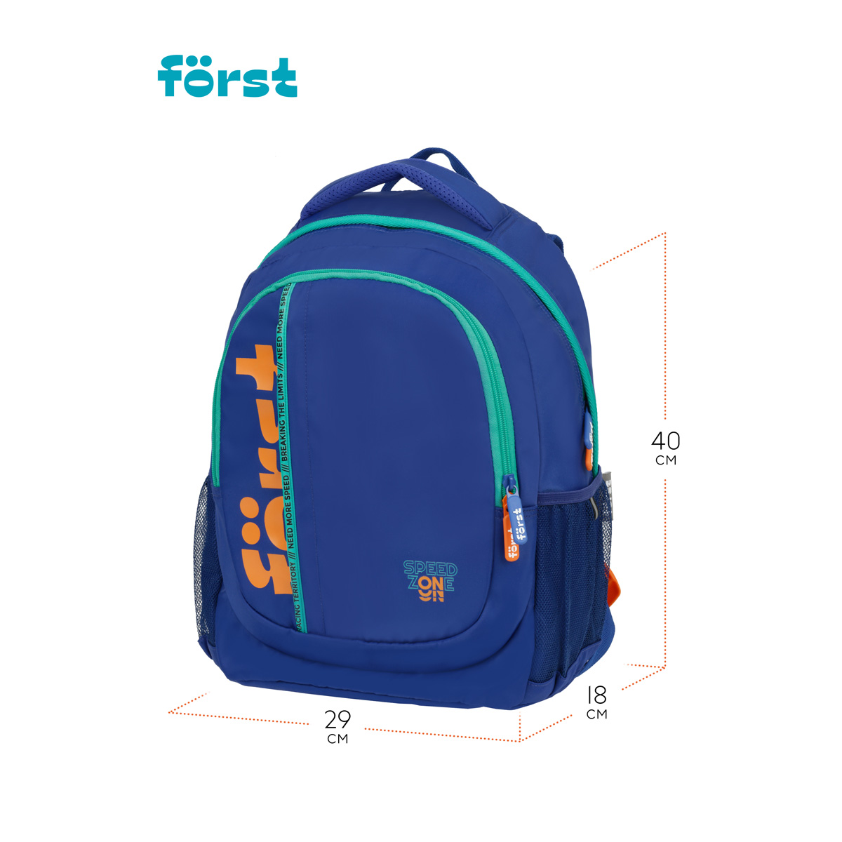 Рюкзак Först F-Trend «Speed zone» 40×29×18 см, 2 отделения, 3 кармана, эргономичная спинка