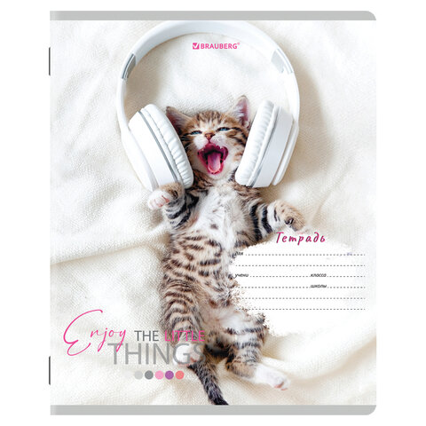 Тетради 12 л. КОМПЛЕКТ 10 шт. BRAUBERG, клетка, обложка картон, ПИТОМЦЫ