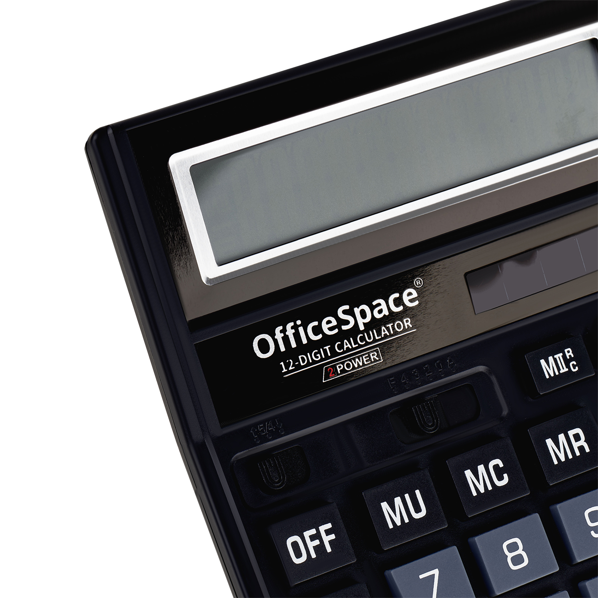 Калькулятор настольный OfficeSpace, 12 разрядов, двойное питание, 143×190×29мм, черный