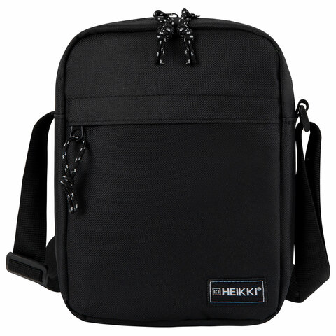 Сумка на плечо HEIKKI COMPACT (ХЕЙКИ), два кармана, черная, 22×17х6 см