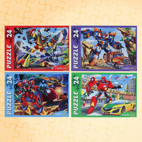 Пазлы картонные 24 элементаКОМПЛЕКТ 32 шт. поле 17.5 х 13 смРК