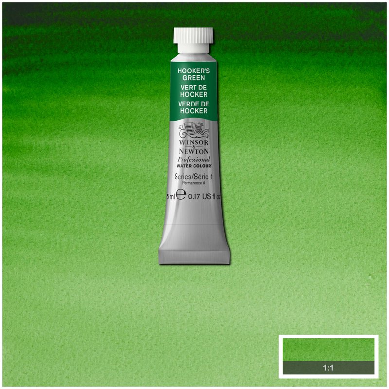 Акварель художественная Winsor&Newton «Professional», 5мл, туба, зеленый Хукера