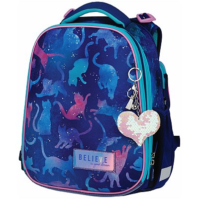 Ранец Berlingo Expert «Galactic cats» 37×28×16см, 2 отделения, 2 кармана, анатомическая спинка
