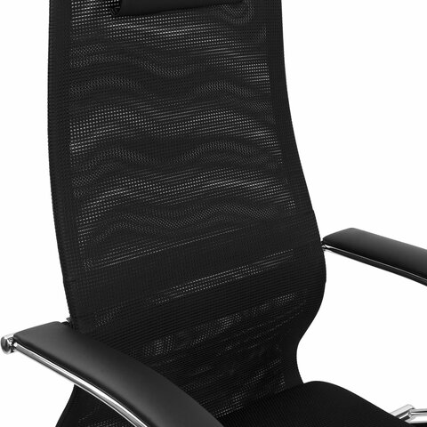 Кресло BRABIX PREMIUM «Ultimate EX-800» хром, плотная двойная сетка Х2, черное