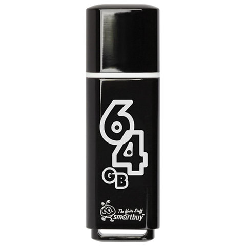 превью Флеш-память SmartBuy Glossy 64 Gb USB 2.0 черная