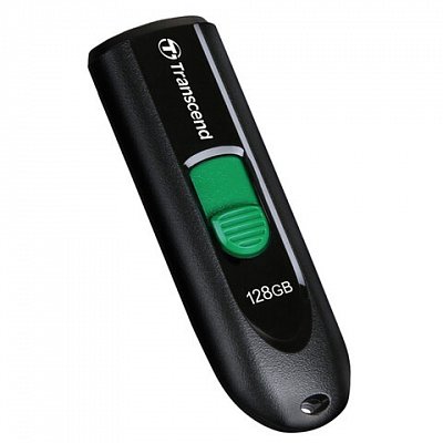 Флеш-диск 128GB TRANSCEND JetFlash 790C, разъем USB 3.2, черный/зеленый