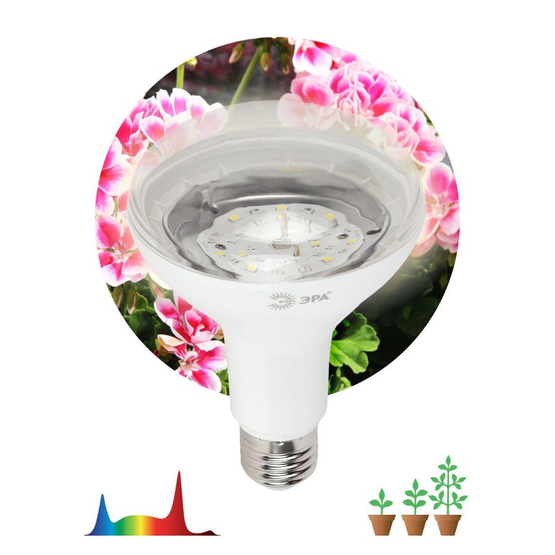 Фитосветильник для растений светодиодный ЭРА FITO-15W-Ra90-E27 (Б0039173)